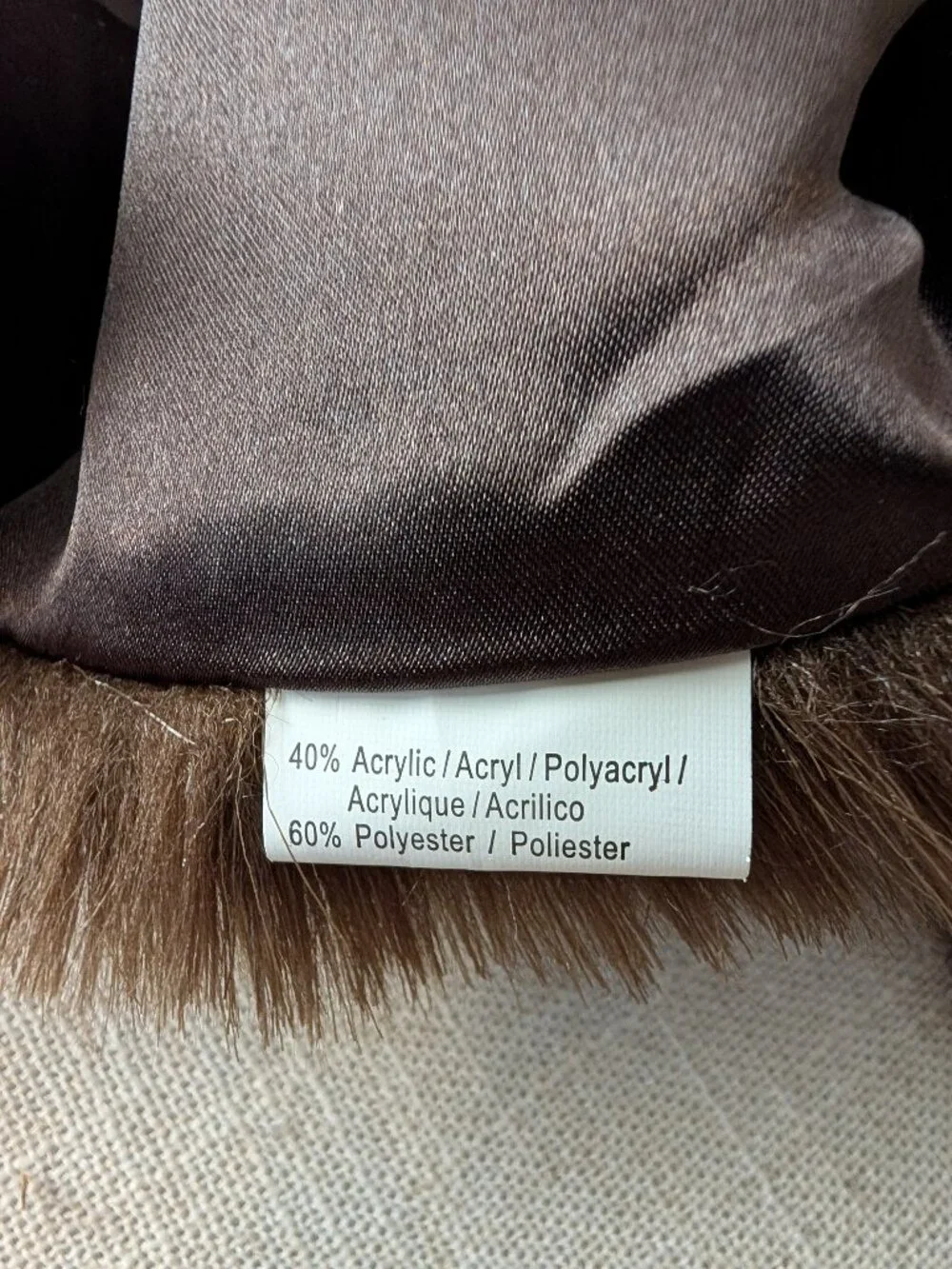 Faux Fur Brown Shawl Wrap